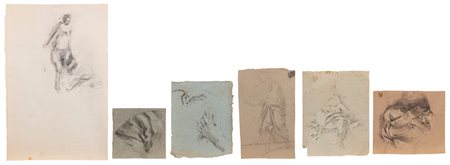   ( )  - Lotto composto da sei disegni di epoche diverse raffiguranti schizzi,  