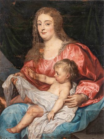 Scuola fiamminga, secolo XVII ( )  - Madonna con Bambino,  