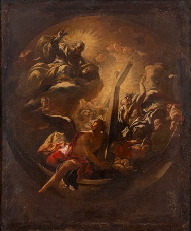Scuola napoletana, secolo XVIII ( )  - Dio Padre benedicente e Angeli con la croce (bozzetto),  
