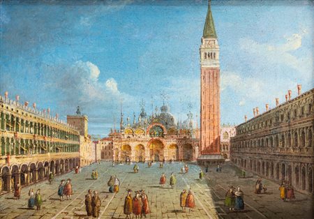 Scuola veneta, secolo XIX ( )  - Venezia, veduta di Piazza San Marco,  