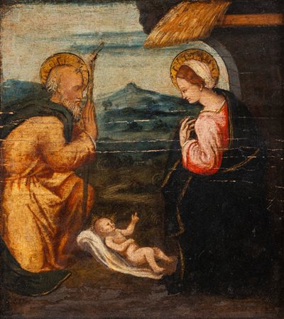 Scuola dell'Italia centrale, secolo XVI ( )  - Adorazione del Bambino,  