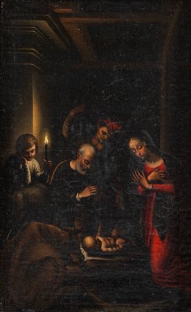 Seguace di Luca Cambiaso ( )  - Natività a lume di candela,  