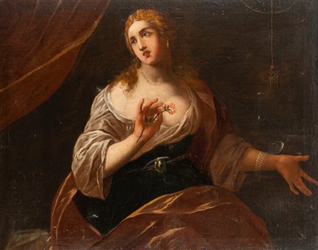Scuola dell'Italia settentrionale, secolo XVII ( )  - Donna con fiore (Vanitas?),  