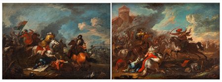 Scuola dell'Italia settentrionale, secolo XVIII ( )  - Scene di battaglia,  