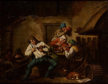 Maniera di David Teniers ( )  - Scena di osteria,  