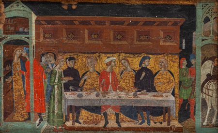 Imitatore di Ambrogio Lorenzetti ( )  - Scena di banchetto,  