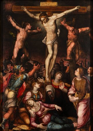 Attribuito a Marco Pino (Siena 1525 - Napoli 1583) ( )  - Crocifissione,  