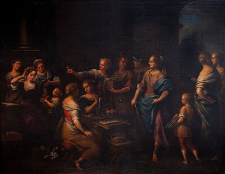 Raffaele Badaracco (Genova 1648 - 1726)  - Ulisse riconosce Achille tra le figlie di Licomede,  