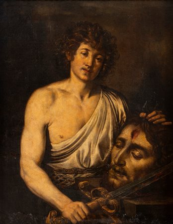 Attribuito a Antonio d'Enrico, detto Tanzio da Varallo (Alagna Valsesia 1582 - 1633) ( )  - Davide con la testa di Golia,  