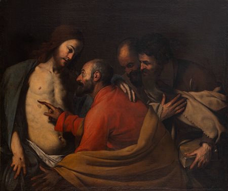 Massimo  Stanzione (Orta di Atella 1585 - Napoli  1656)  - Incredulità di San Tommaso,  