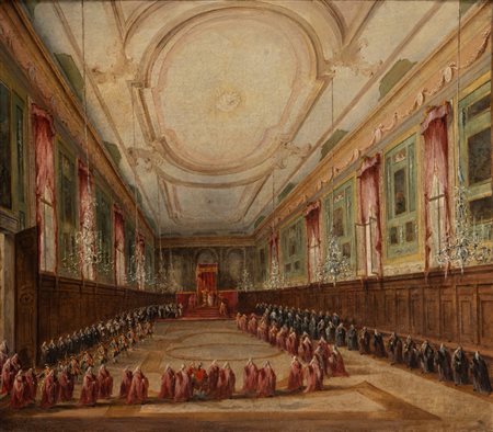Francesco Guardi (Venezia 1712 - 1793)  - Papa Pio VI prende congedo dal Doge,  