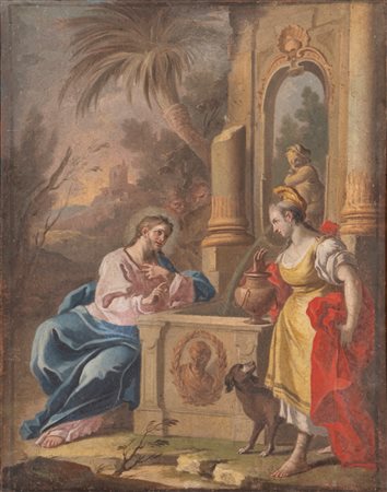 Attribuito a Francesco De Mura (Napoli 1696 – 1782)  ( )  - Cristo e la Samaritana,  