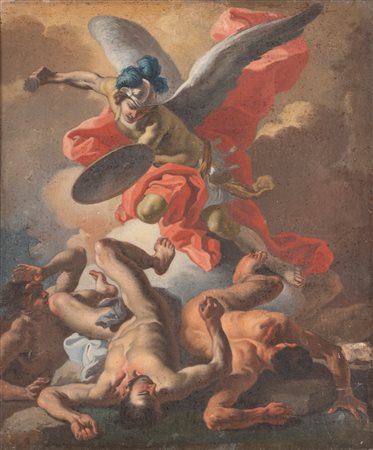 Attribuito a Francesco De Mura (Napoli 1696 – 1782)  ( )  - L' Arcangelo Michele sconfigge i demoni,  