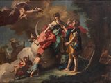 Attribuito a Domenico Antonio Vaccaro (Napoli 1678 - 1745) ( )  - Diana e Ippolito,  