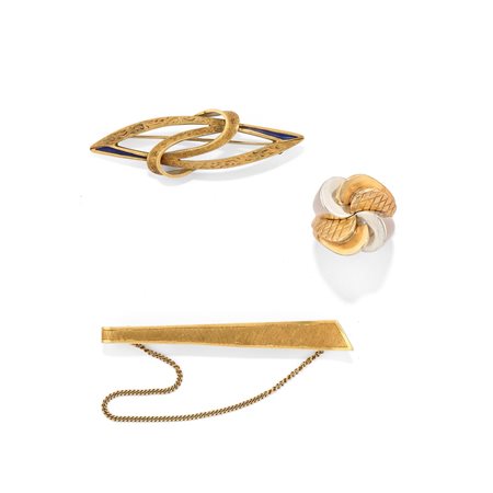 Lotto di tre gioielli in oro giallo 18k