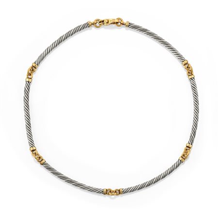 Pomellato - Collana  in acciaio e oro giallo 18k