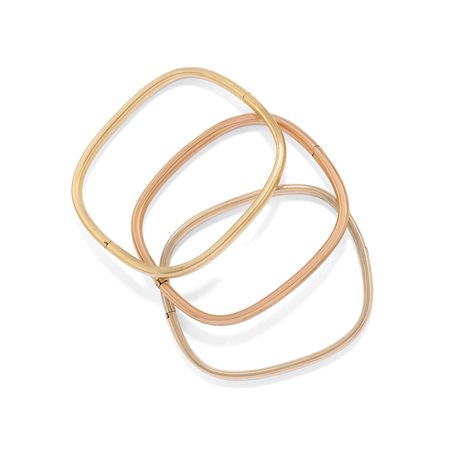 Tre bracciali quadrati nei tre ori 18k