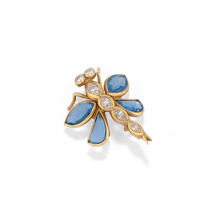 Spilla libellula  in oro giallo 18k