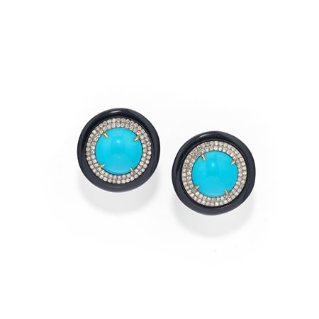Orecchini con turchesi in oro 14k e argento 