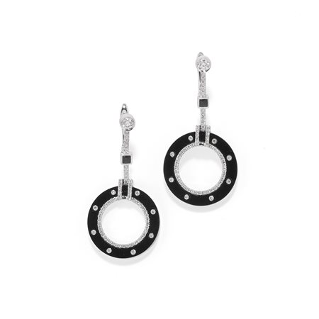 Orecchini con onice in oro bianco 14k