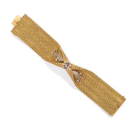 Bracciale con diamanti in oro bicolore 18k