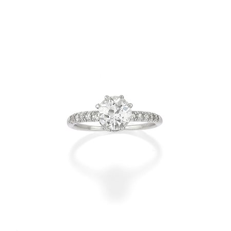 Anello con diamanti in oro bianco 18k