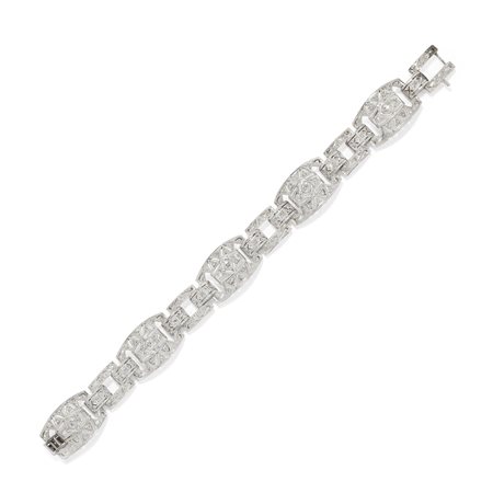 Bracciale decò con diamanti in platino