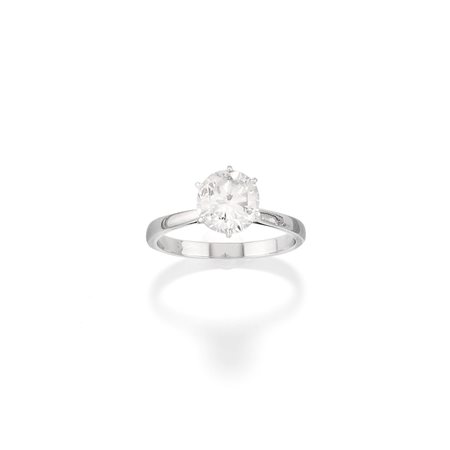 Anello con diamante  in oro bianco 18k