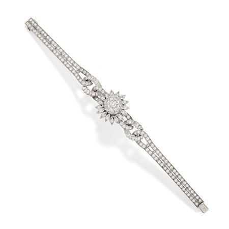 Orologio gioiello con diamanti in oro bianco 18k