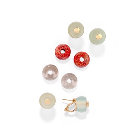 Marina B - Orecchini con pietre dure in oro giallo 18k