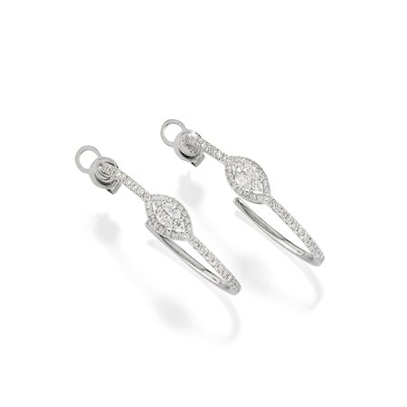 Orecchini con diamanti in oro bianco 18k