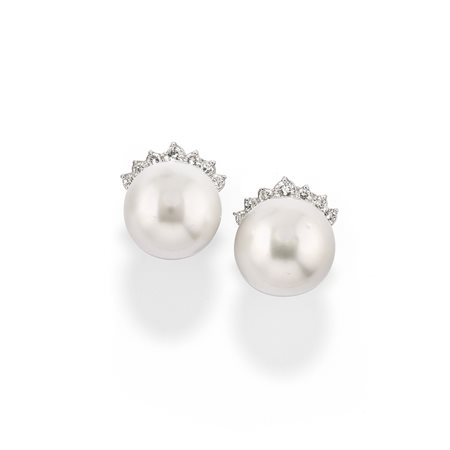 Orecchini con perle South Sea in oro bianco 18k