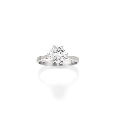 Anello con diamante in oro bianco 18k