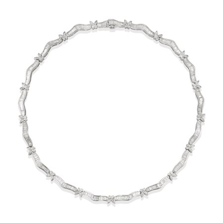 Collana con diamanti in oro bianco 18k