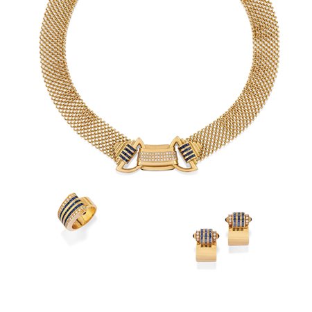 G. Graser - Parure con zaffiri in oro giallo 18k