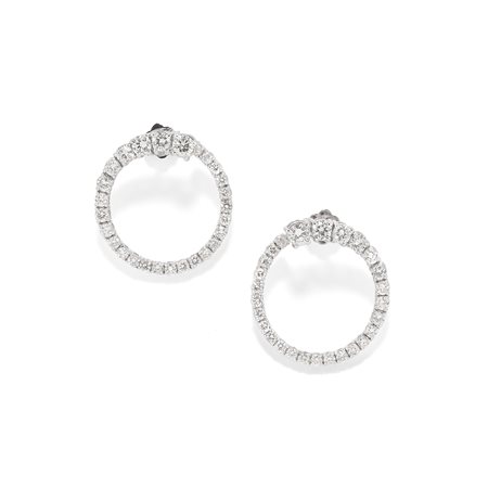 Orecchini con diamanti  in oro bianco 18k