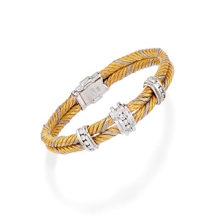 Bracciale con diamanti in oro bicolore 18k