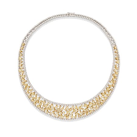 ZYDO - Collana con diamanti fancy in oro bicolore 18k