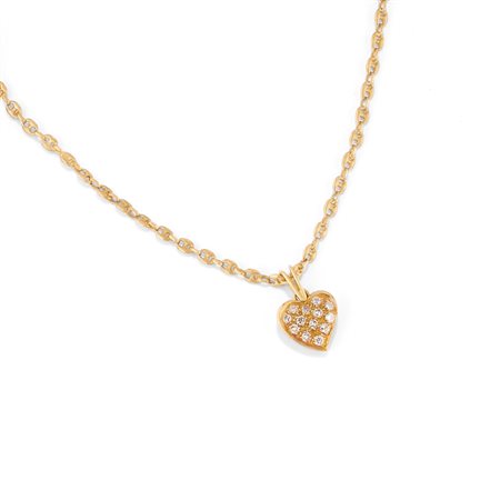 Collana con cuore in oro giallo 18k