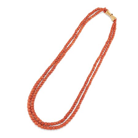 Collana di corallo in oro giallo 18k