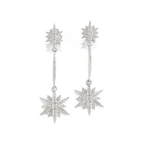 Orecchini con diamanti in oro bianco 18k