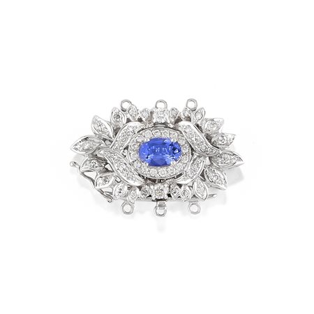 Fermezza con zaffiro in oro bianco 18k