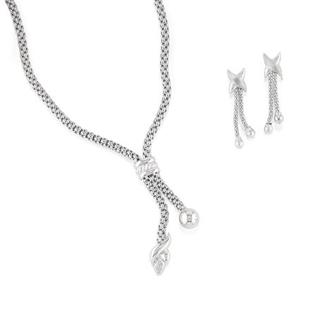 Demi parure in oro bianco 18k