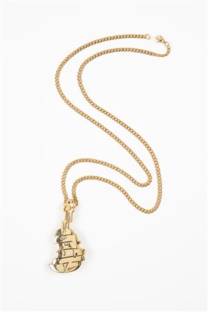 Fernandez Arman - Spilla-pendente Le violon decupé in metallo dorato