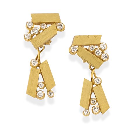 Giuseppe Uncini per Masenza - Orecchini con diamanti in oro giallo 18k