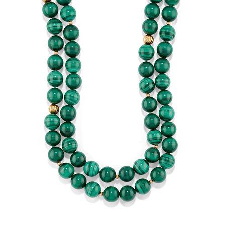 Collana in malachite in oro giallo 18k