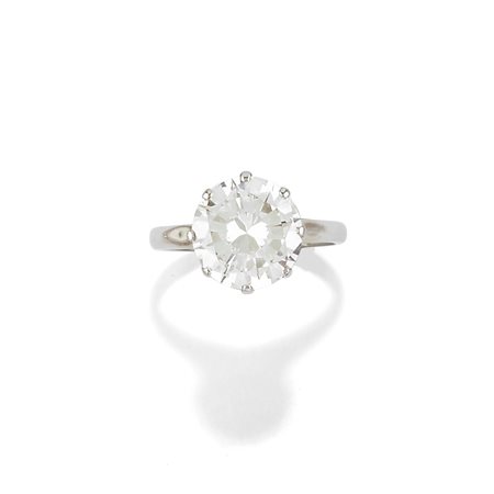 Anello con diamante in oro bianco 18k