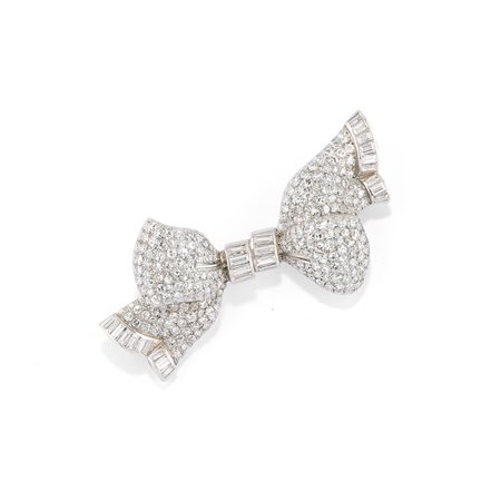 Spilla con diamanti in oro bianco 18k