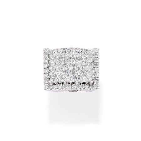 Anello con diamanti in oro bianco 18k