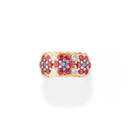 Anello a fiori in oro giallo 18k